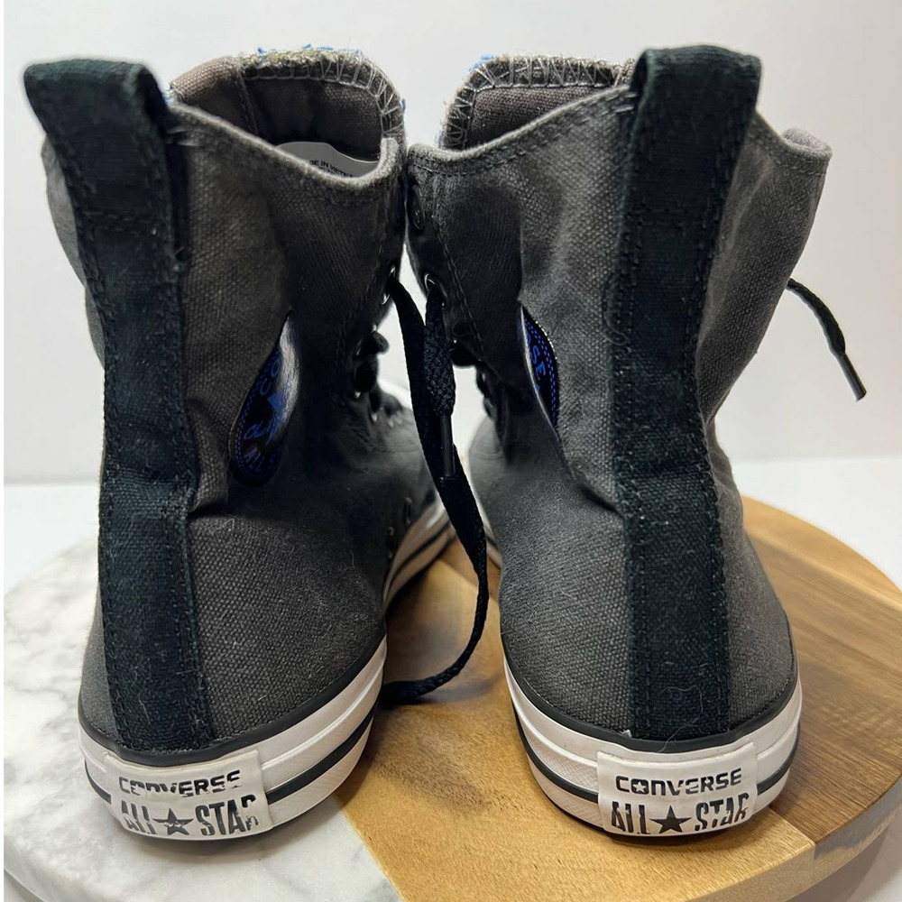 Converse Chuck Taylor All Star Gray Blue Fat Tongue High Top Sneaker 5Y/ 7 Women - Picture 4 of 7